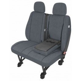 Sitzbezug Transporter DV2 L Table (Ablage), für Doppelsitz mit ausklappbarer Ablage und 2 Kopfstützen / Stoffmuster "Elegance" grau / "Standard-Qualität"