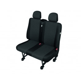 Sitzbezug Transporter DV2 Trafic II / Vivaro A / Primastar I - 100 % Passform, für Doppelsitz und 2 Kopfstützen / Stoffmuster "Ares" schwarz / "Premium-Qualität"