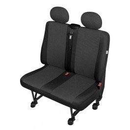 Sitzbezug Transporter DV2 M, für Doppelsitz und 2 Kopfstützen / Stoffmuster "Ares" schwarz / "Premium-Qualität"