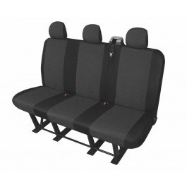 Sitzbezug Transporter DV3 Trafic II / Vivaro A / Primastar I - 100 % Passform, für 3er Sitzbank und 3 Kopfstützen / Stoffmuster "Ares" schwarz / "Premium-Qualität"