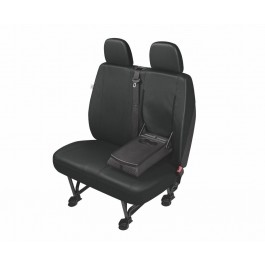 Sitzbezug Transporter DV2 L Table (Ablage), für Doppelsitz mit ausklappbarer Ablage und 2 Kopfstützen / "Practical" Kunstleder schwarz