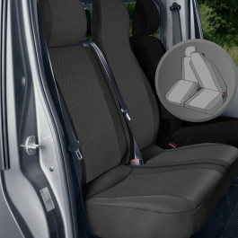 Sitzbezug Transporter DV2 Trafic III / Vivaro B / Talento / NV 300 - 100 % Passform, für Doppelsitz mit "klappbarer" Sitzfläche, "umklappbarem" Sitzrücken, mit 1 abnehmbare und 1 integrierte Kopfstütze / schwarz