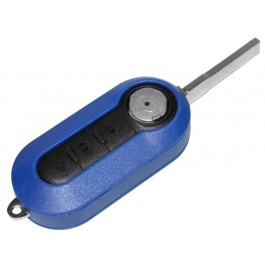 Schlüsselkopfgehäuse DUNKELBLAU komplett mit Rohling für Fiat Neue Version mit 3 Tasten-Feld