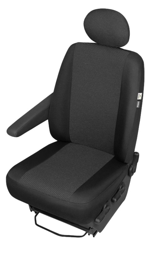 Sitzbezug Transporter DV1 L - Fahrerseite, für Einzelsitz und Kopfstütze /  Stoffmuster Ares schwarz / Premium-Qualität