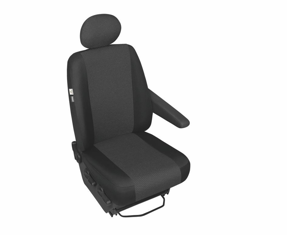 Sitzbezug Transporter DV1 M - Beifahrerseite, für Einzelsitz und Kopfstütze  / Stoffmuster Ares schwarz / Premium-Qualität