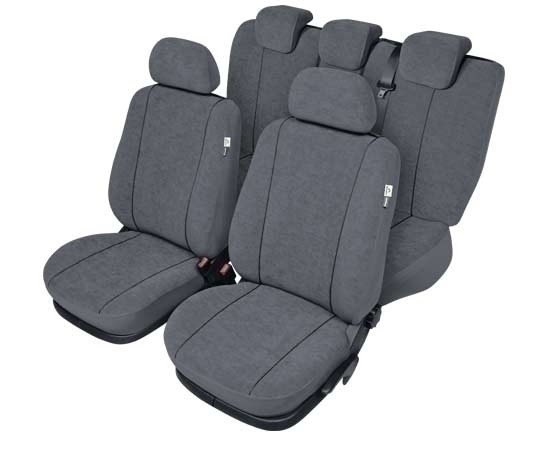 Sitzbezüge-Set für 1 Rücksitzbank und 5 Kopfstützen, Gr. M - L /  Stoffmuster Elegance grau / Standard-Qualität