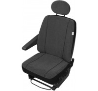 Sitzbezug Transporter DV1 L, für Einzelsitz und Kopfstütze / Stoffmuster "Scotland" schwarz-grau