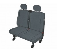 Sitzbezug Transporter DV2 XL - extra breit, für überbreiten Doppelsitz (Breite 98 - 106 cm) und 2 Kopfstützen / Stoffmuster "Elegance" grau / "Standard-Qualität"