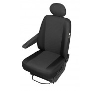 Sitzbezug Transporter DV1 M - Fahrerseite, für Einzelsitz und Kopfstütze / Stoffmuster "Ares" schwarz / "Premium-Qualität"