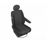 Sitzbezug Transporter DV1 L - Beifahrerseite, für Einzelsitz und Kopfstütze / Stoffmuster "Ares" schwarz / "Premium-Qualität"