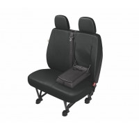 Sitzbezug Transporter DV2 L Table (Ablage), für Doppelsitz mit ausklappbarer Ablage und 2 Kopfstützen / "Practical" Kunstleder schwarz
