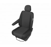 Sitzbezug Transporter DV1 Master III / Movano B / NV 400 - 100 % Passform, für Einzelsitz und Kopfstütze / Stoffmuster "Ares" schwarz / "Premium-Qualität"