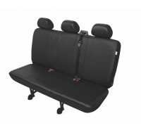 Sitzbezug Transporter DV3 Trafic II / Vivaro A / Primastar I - 100 % Passform, für 3er Sitzbank und 3 Kopfstützen / "Practical" Kunstleder schwarz