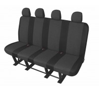 Sitzbezug Transporter DV4 XXL, für 4er-Sitzbank (Sitzbankbreite 172 - 176 cm, Sitzrückenbreite 168 - 172 cm) und 4 Kopfstützen / Stoffmuster "Ares" schwarz / "Premium-Qualität"