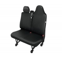 Sitzbezug Transporter DV2 Master III / Movano B / NV 400 - 100 % Passform, für Doppelsitz mit einteiliger Sitzfläche und 2 Kopfstützen; ab Facelift 2014 / "Practical" Kunstleder schwarz