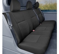 Sitzbezug-Set für zweite Sitzreihe für VW Crafter II & MAN TGE - 100 % Passform, für 3er-Sitzbank / Stoffmuster schwarz