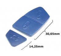 Tastengummipad BLAU für KEY1015, Fiat Lancia u.a. Stilo, 2-teilig, GROßE Version, Maße: 30,65mm + 14,25mm