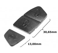 Tastengummipad SCHWARZ für KEY1016, Fiat, Lancia u.a. Stilo, 2-teilig, KLEINE Version, Maße: 30,65mm + 13mm 
