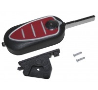 Schlüsselkopfgehäuse komplett mit Rohling für ALFA ROMEO Neue Version mit rotem 3 Tasten-Feld