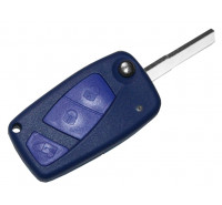 Schlüsselkopfgehäuse komplett mit Rohling für Fiat BLAU mit  3 Tasten