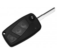 Schlüsselkopfgehäuse komplett mit Rohling für Fiat SCHWARZ mit 3 Tasten