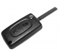 Schlüsselkopfgehäuse komplett mit Rohling für Fiat SCUDO mit 2 Tasten-Feld, Version: Batterie auf Platine