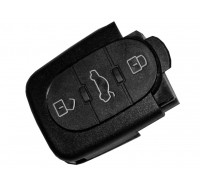 Schlüsselkopfgehäuse Oberteil, eckig  mit 3 Tasten, versch. Audi A4 mit Batterie CR2032