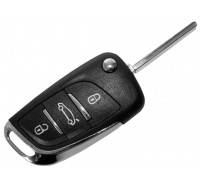 Schlüsselkopfgehäuse komplett mit Rohling mit 3 Tasten-Feld u.a. für Citroen C4, DS4, div. Peugeot