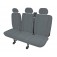 Sitzbezug Transporter DV3 XL Split (geteilt), für 3er-Sitzbank mit 1 umklappbarem Sitzrücken und 3 Kopfstützen / Stoffmuster "Elegance" grau / "Standard-Qualität"
