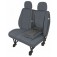Sitzbezug Transporter DV2 L Table (Ablage), für Doppelsitz mit ausklappbarer Ablage und 2 Kopfstützen / Stoffmuster "Elegance" grau / "Standard-Qualität"