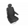 Sitzbezug Transporter DV1 L - Beifahrerseite, für Einzelsitz und Kopfstütze / Stoffmuster "Ares" schwarz / "Premium-Qualität"