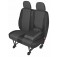 Sitzbezug Transporter DV2 L Table (Ablage), für Doppelsitz mit ausklappbarer Ablage und 2 Kopfstützen / Stoffmuster "Ares" schwarz / "Premium-Qualität"