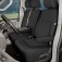 Sitzbezug-Set Front "1 + 2" für VW T6 - 100 % Passform, für 1 Einzelsitz und einteilige Doppelsitzbank MIT ausklappbarer Ablage / Stoffmuster schwarz