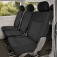 Sitzbezug-Set für zweite Sitzreihe "1 + 1 + 1" für VW T6 - 100 % Passform, für 3 Einzelsitze / Stoffmuster schwarz