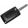 Schlüsselkopfgehäuse komplett mit Rohling mit 2 Tasten-Feld u.a. für Citroen C-Crosser, C4 Aircross (ohne Keyless), C-Zero, Peugeot 4007, 4008 (ohne Keyless), IOn
